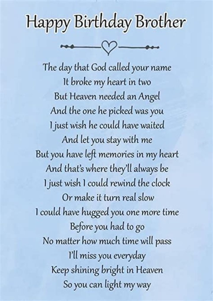 Heartfelt Birthday Wishes For A Brother In Heaven
